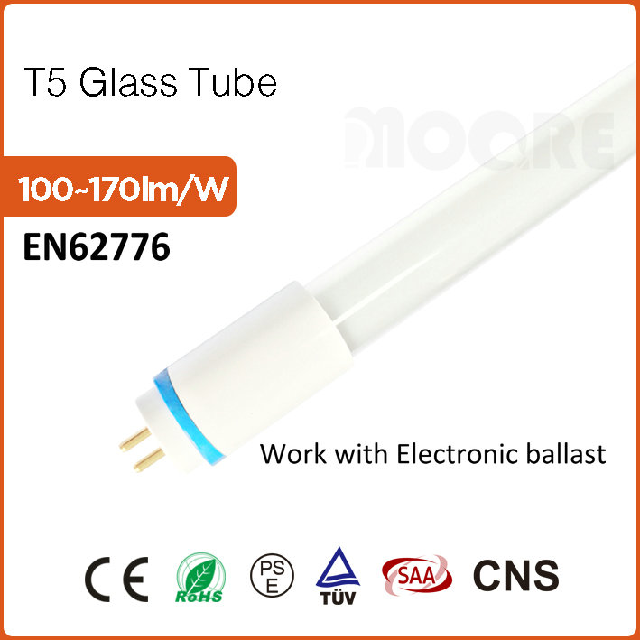 E- ballast Compatible LED T5 Glass Tube